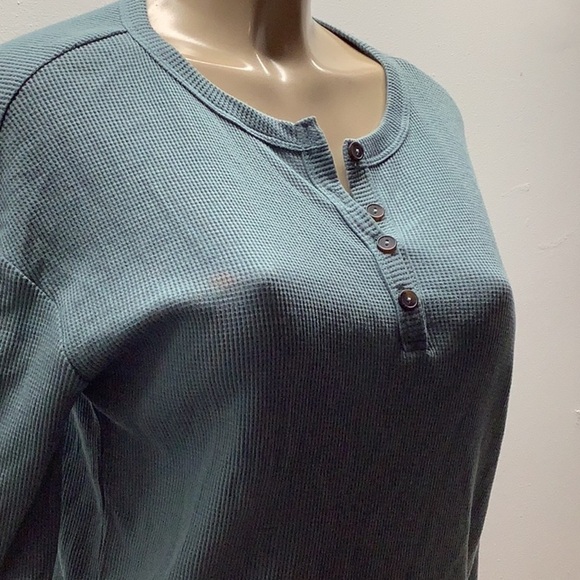Homegirl Society Teal Long Sleeve Henley Top. New W/Tags. Has 2 Spots As Shown. - Picture 3 of 7